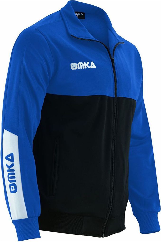 OMKA Optima Trainingsjacke Joggingjacke Sportlerjacke mit Fleece Atmungsaktiv, Größe:56/2XL, Farbe:Blau