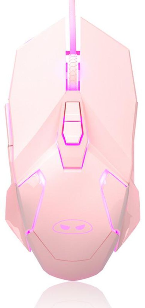 Gaming Maus kabelgebunden RGB, 3200 DPI USB Maus mit 7 Tasten, optische Gaming Mouse mit DPI-Umschaltung für PC und Laptop,Rosa