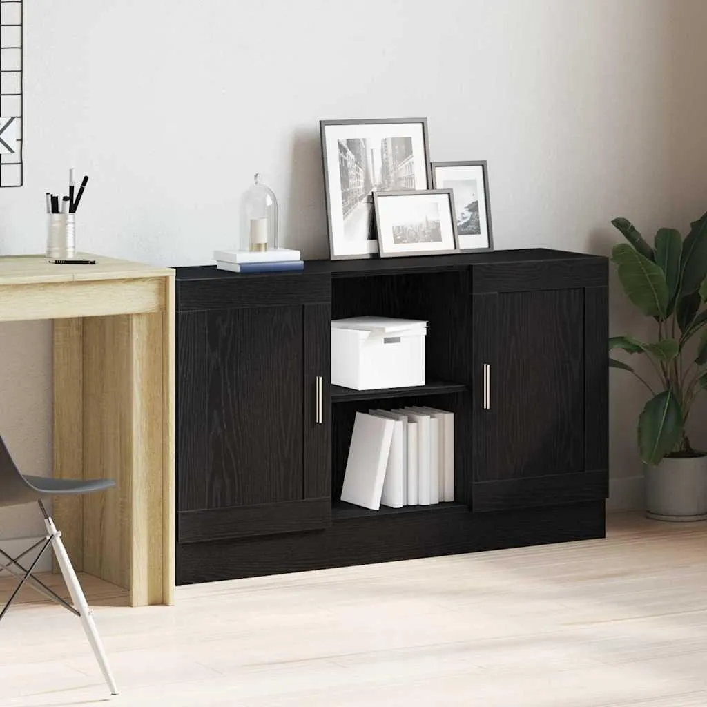 Madia Moderna Nero Rovere 120cm vidaXL | Mobile Soggiorno Slim