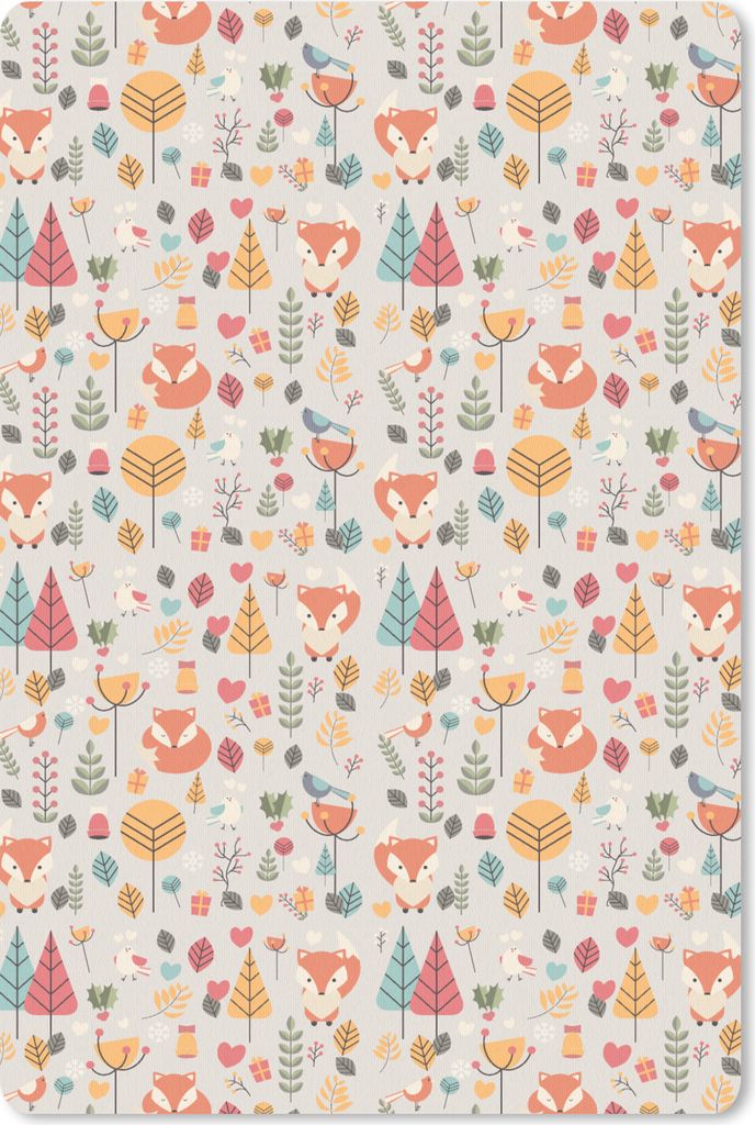 MuchoWow Mauspad Mousepad Fuchs - Blumen - Regenbogen - Kinder - Design 18x27 cm - Mousepads - Maus Mat - Pad - Mausunterlage