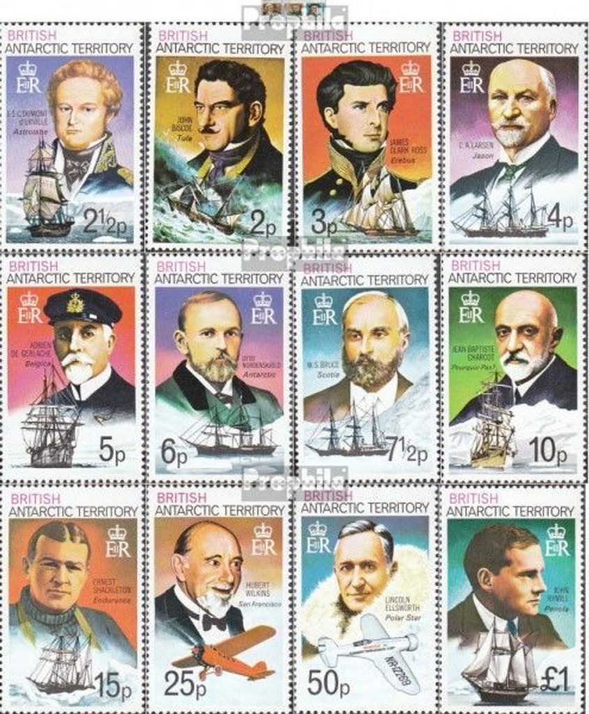 Briefmarken Britische Gebiete Antarktis 1973 Mi 45A X-59A X (kompl.Ausg.) postfrisch Antarktisforscher