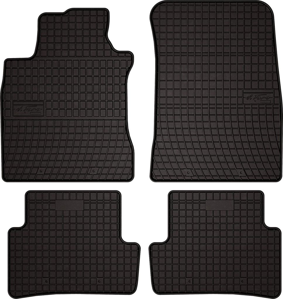 Gummifußmatten passend für Renault Modus (Minivan, Bj. 2004-2012) – schwarz, passgenau, mit Befestigungen set 4 Stk. - Gummi-Automatten