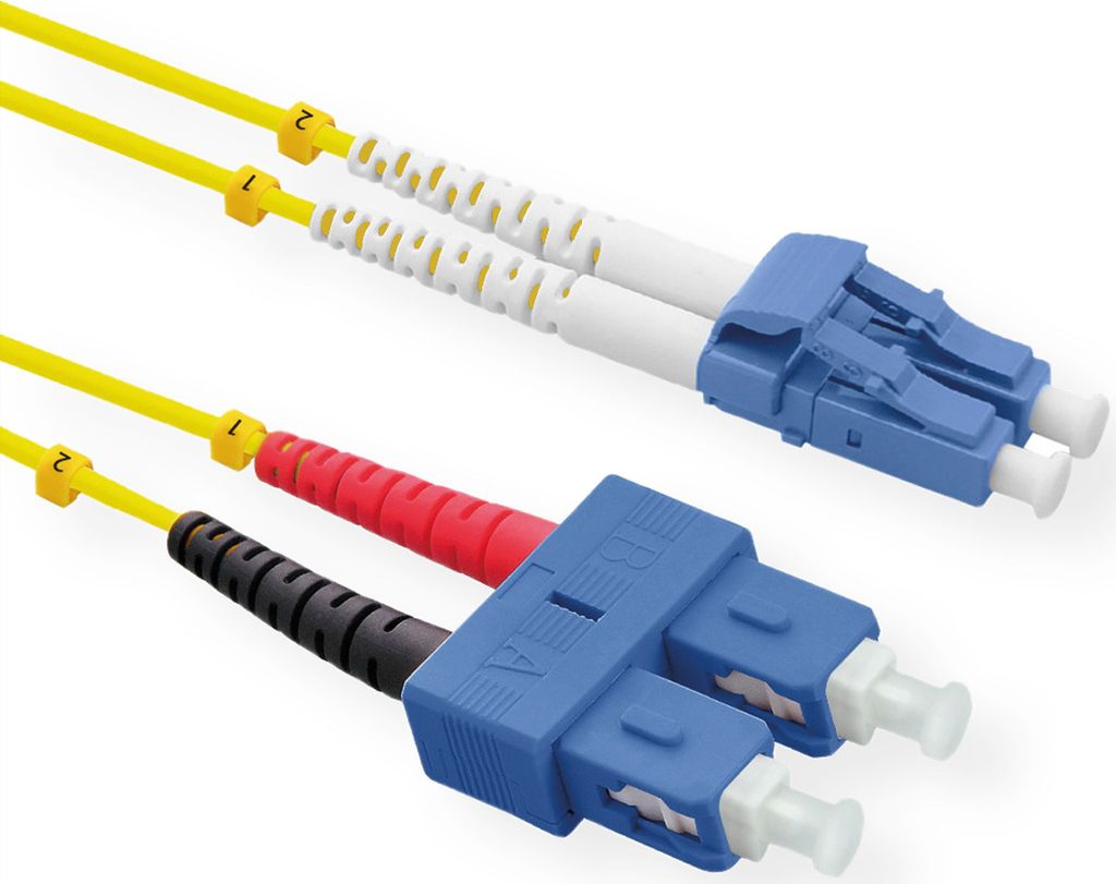 ROLINE LWL-Kabel Duplex, Single Mode 9/125μm OS2, LC/SC, gelb, 3 m
