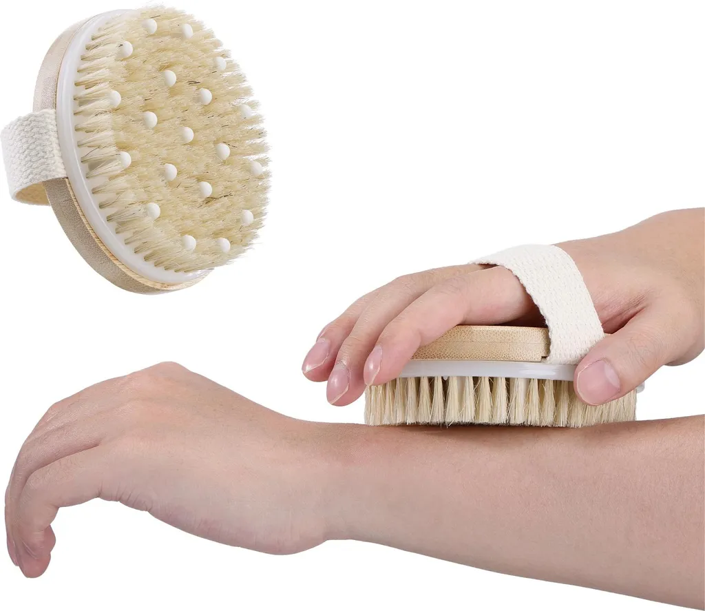 Brosse pour le corps en poils naturels et bambou - Set de 2 exfoliants
