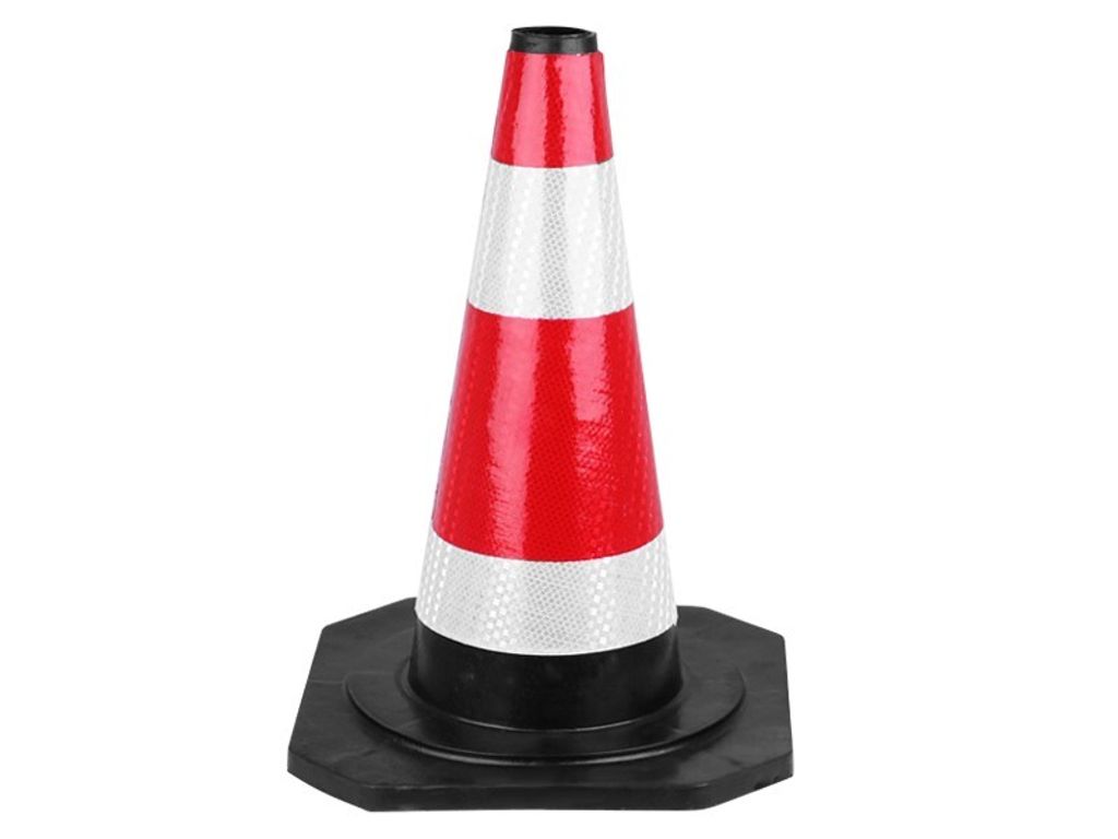 Warnkegel 45 cm aus Gummi für Fahrschulen und Baustellen