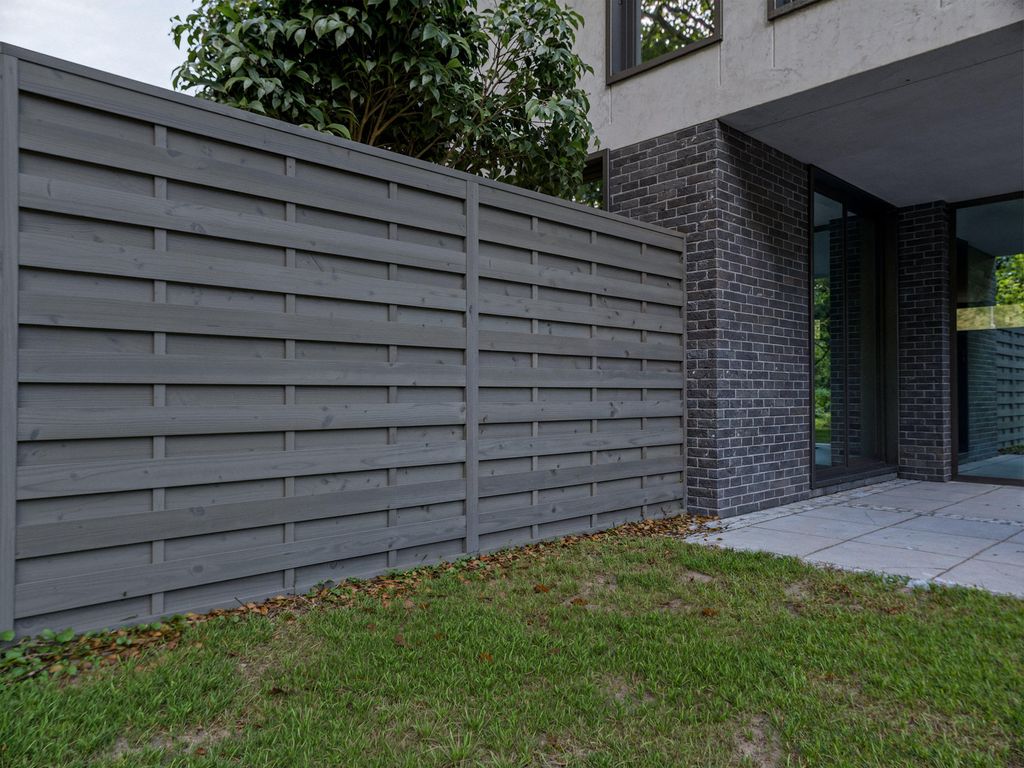 Sichtschutzzaun Kiefer Bretagne Grau Produktbild 