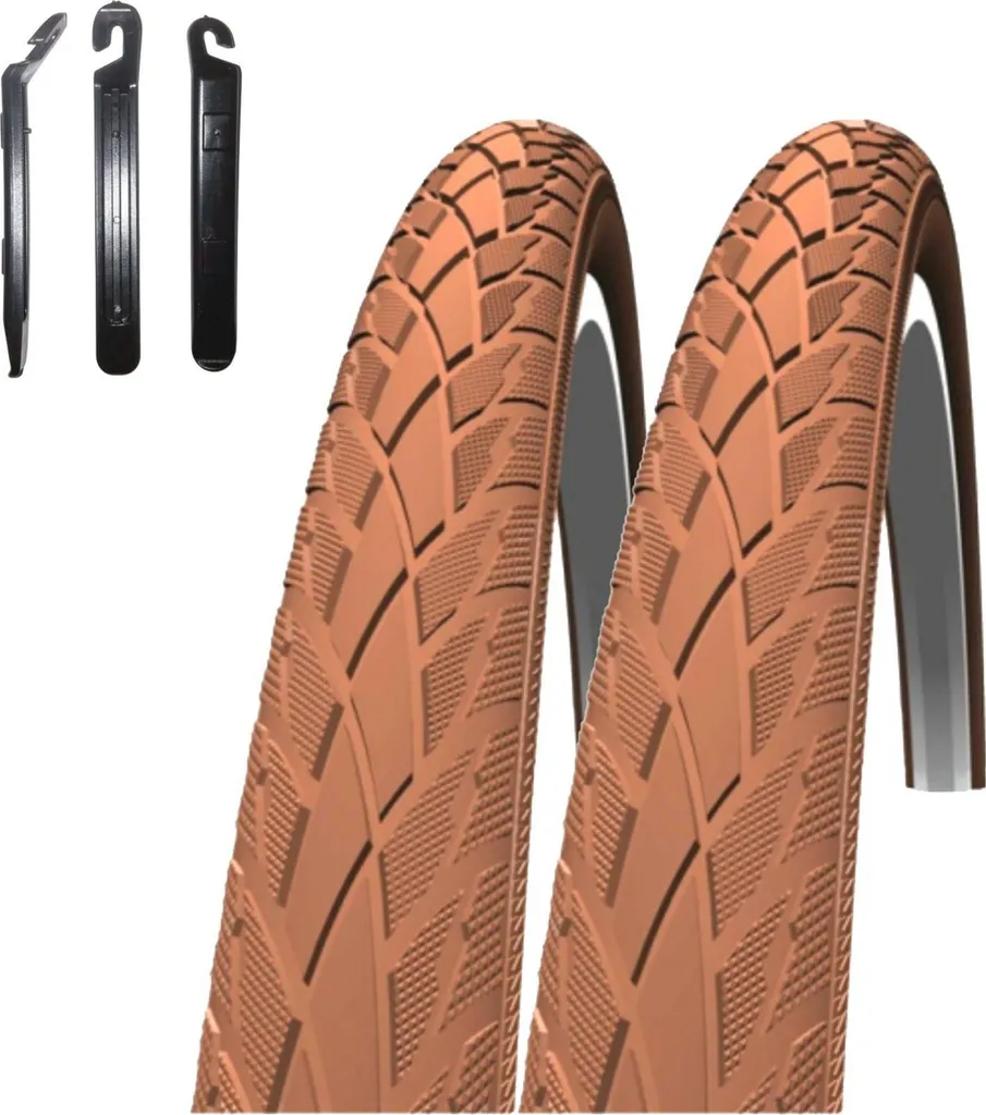 Pneus Schwalbe Road Cruiser 47-559 marron anti-crevaison avec leviers
