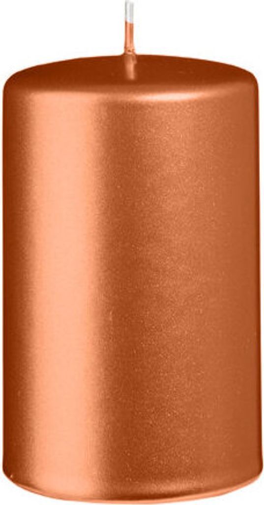 Stumpenkerzen Metallic Matt Orange 100 x Ø 60 mm, 12 Stück