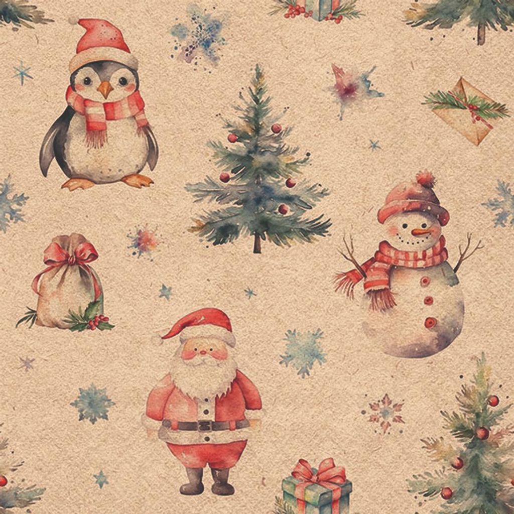 Servietten 33x33 cm - Recycled Christmas trio nature