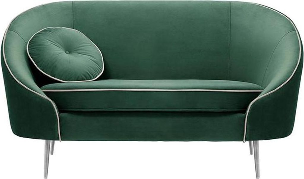 Zweisitzer-Sofa Kooper-Velluto 12-Contrast piping-chrome metal