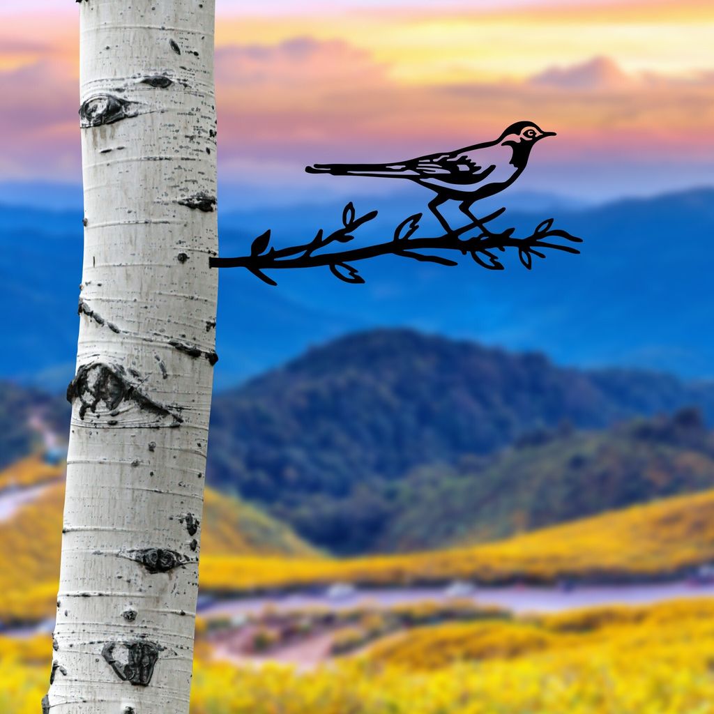Evila Originals, Bird On The Branch 05 - Black, Dekoratives Objekt, Schwarz, 50 x 20 cm