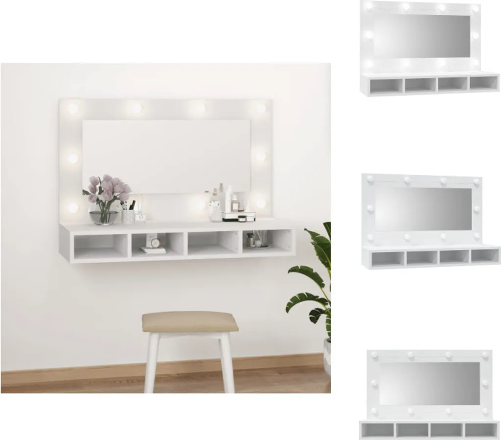 vidaXL Specchio con LED bianco 90x31,5x62 cm - Mobili da bagno