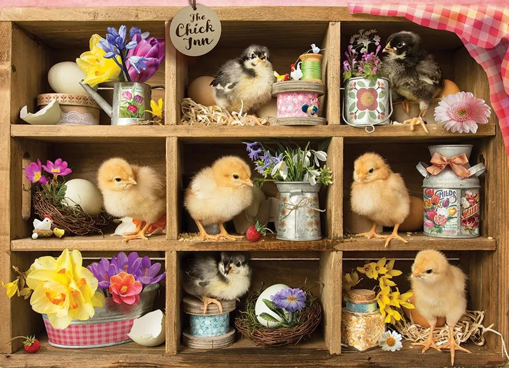 Puzzle Animaux Chick Inn 1000 pièces - Qualité Lin et Formes Uniques