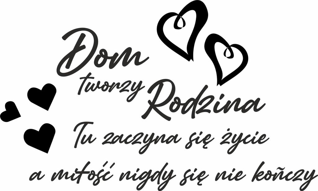 Wandtattoo Home Creates Family Life Love Hearts 100x50cm NC_004