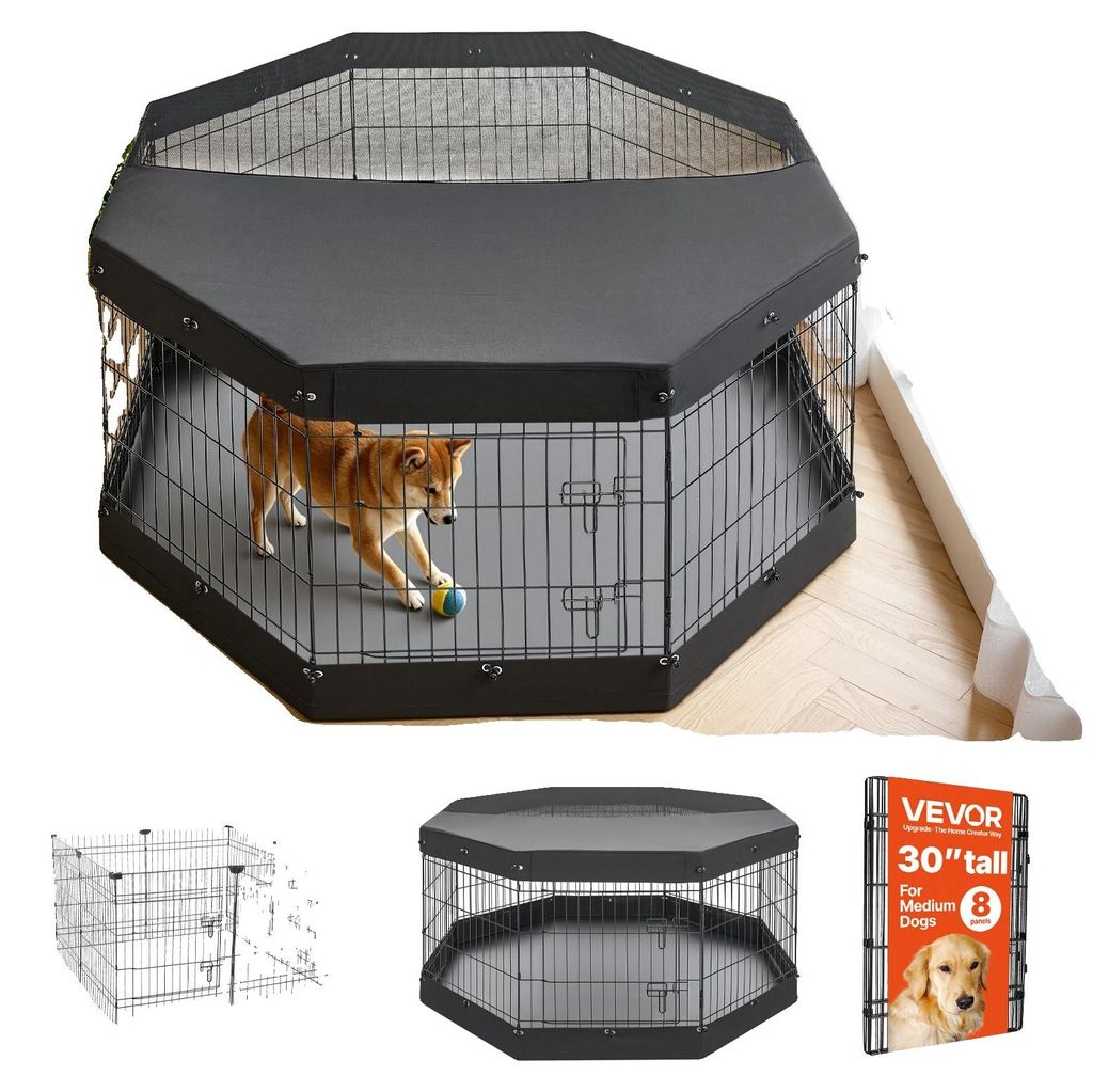 VEVOR Hundespielzaun 61 cm 4 Paneele Übungszaun mit Produktbild 
