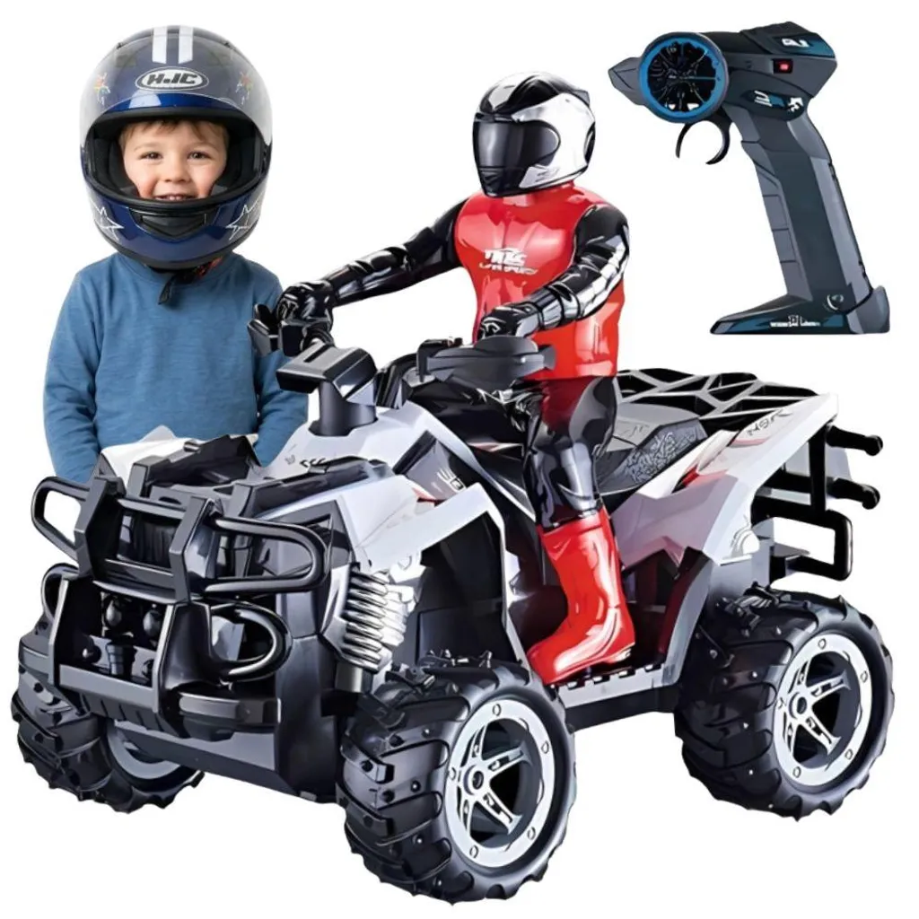 Quad RC Woopie 1:16 Incassable - Véhicule de Cascade Anti-Choc pour Enfant