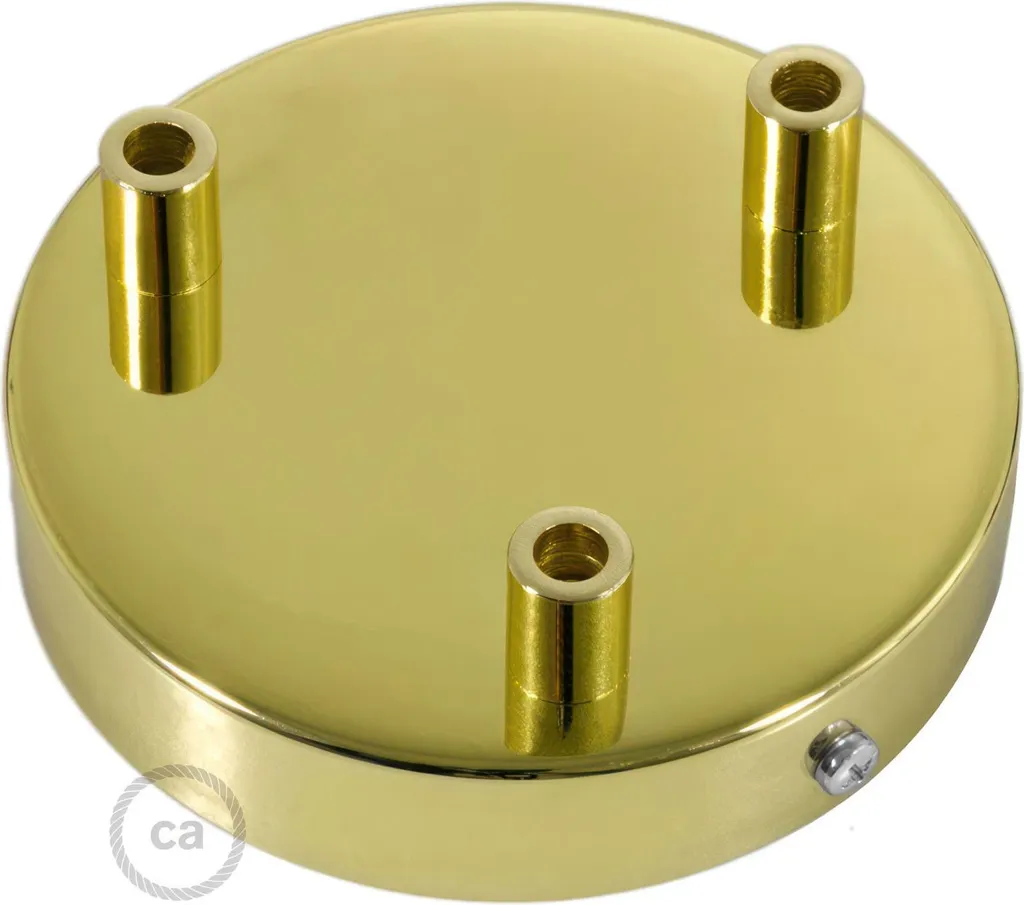 Creative Cables KRM573FGOTERM Rosace de Plafond Cylindrique en Métal Or