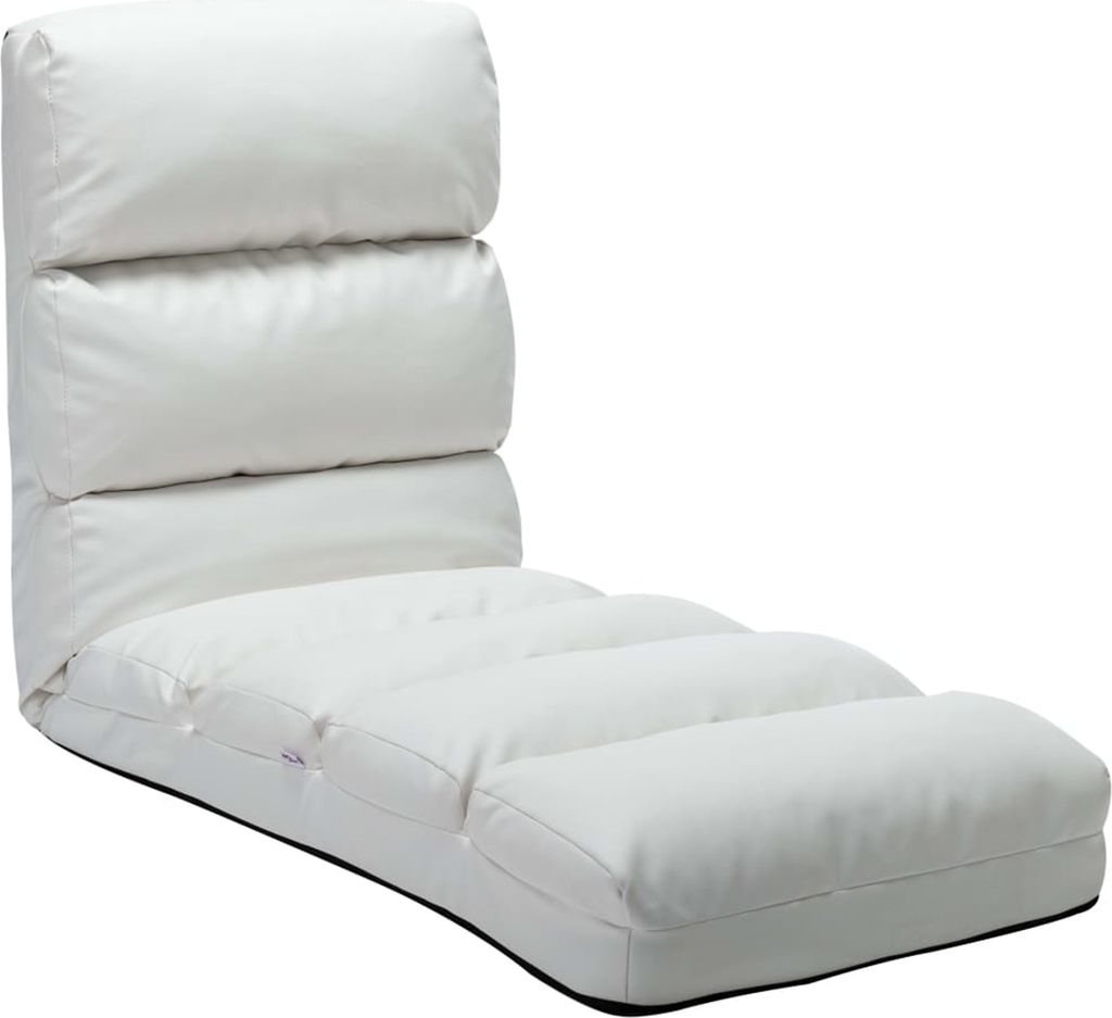 Klappbarer Bodenstuhl, leicht und langlebig, 175 x 56 x 20 cm (L x B x T), weißes Kunstleder