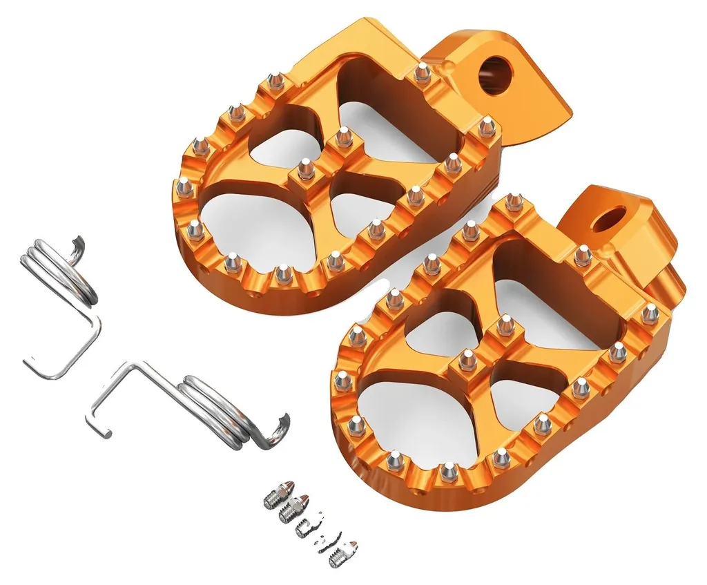 Cale-pieds moto enduro orange en alu compatible KTM EXC et SX-F 2024