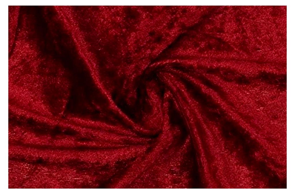 Pannesamt Meterware für Dekoration, Basteln und Bekleidung, 1 Meter - 147 cm Breite - Samtähnliche Oberfläche (Dunkelrot)