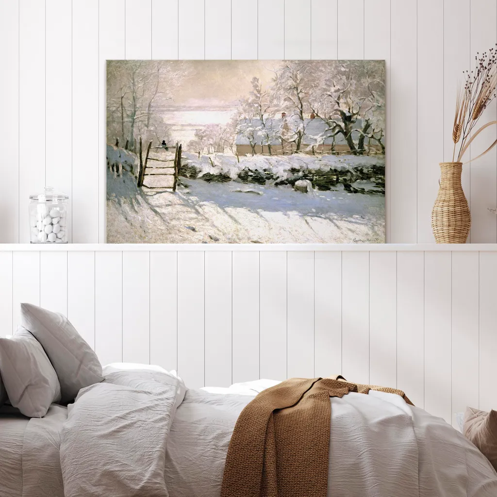 La Gazza di Monet Quadro su Tela 120x80 cm - Regalo d'Arte Ideale - 4