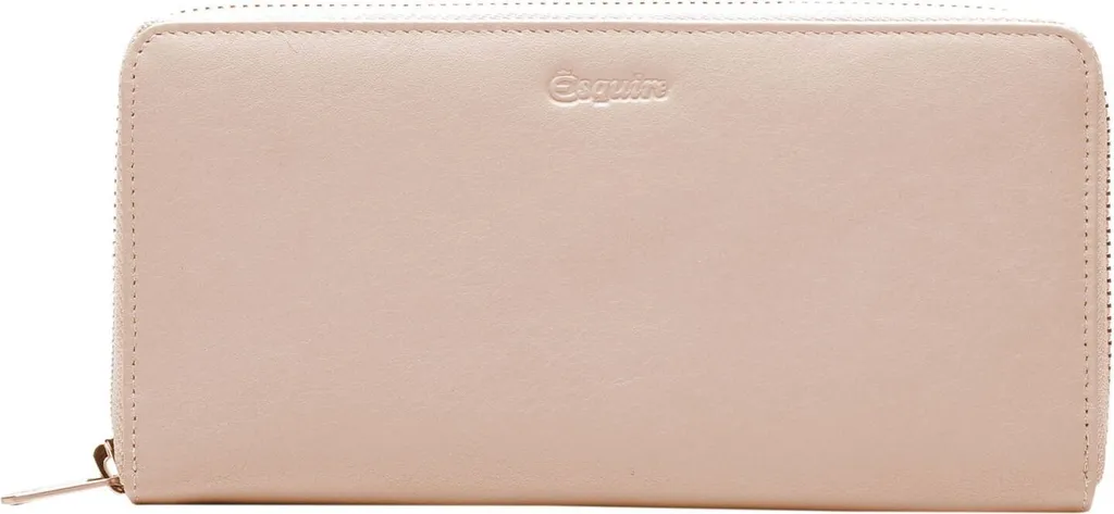 Esquire Pelle Portafoglio Viktoria Zip Around Beige - Eleganza Vera