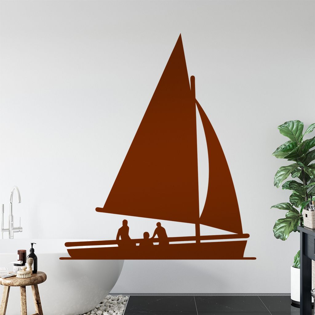 Segeln Boot Figur fahren Wandtattoo Wandaufkleber Wall Sticker - Dekoration, Küche, Wohnzimmer, Schlafzimmer, Badezimmer