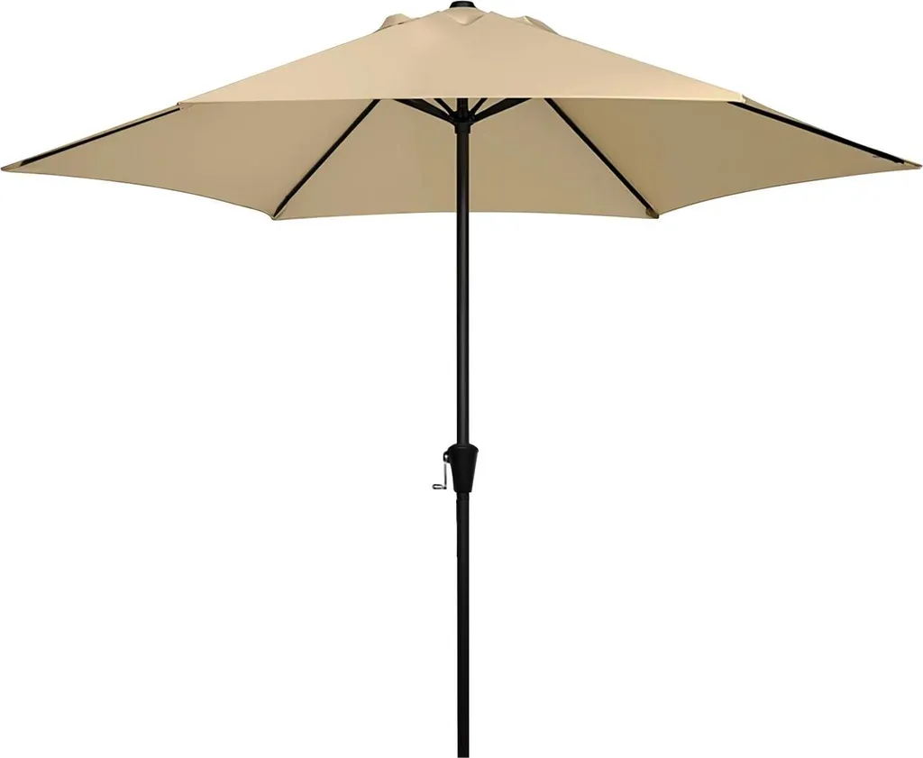 Parapluie de patio pour terrasse ombragée kaki foncé hydrofuge 3m