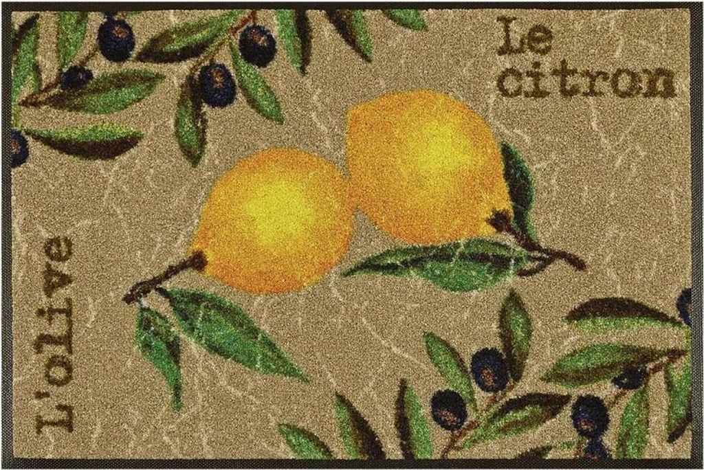 Gewebte Fußmatte mit Blumenmuster LEMON