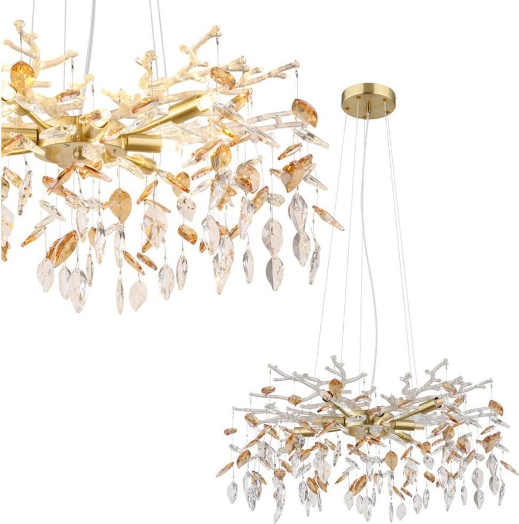 Żyrandol Globo Lighting metalowy matowy w kolorze złotym, Zdjęcie produktu 