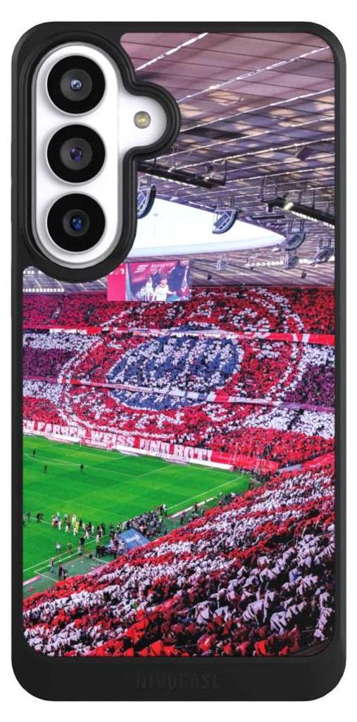 NIVOCASE Hülle für Samsung Galaxy S26+ Handyhülle NIVOcore Case Schwarz FC Bayern München FCB Stadion