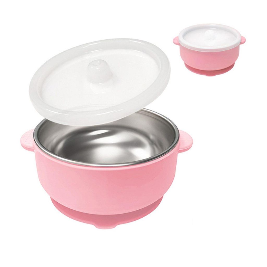 Edelstahl Baby Schüssel, Baby Breischale mit Saugnapf für Produktbild 