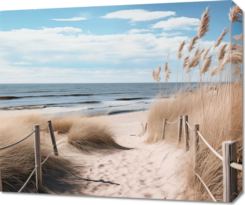 Décoration Murale Pont côtier Image 60 x 50 cm Style Bord de Mer Chic