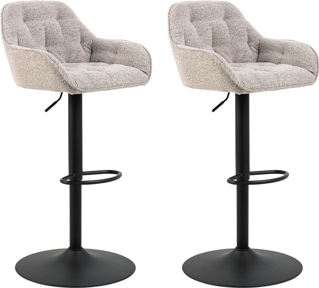 Smuk Bouclé Barhocker Dione Beige - 2 Stück