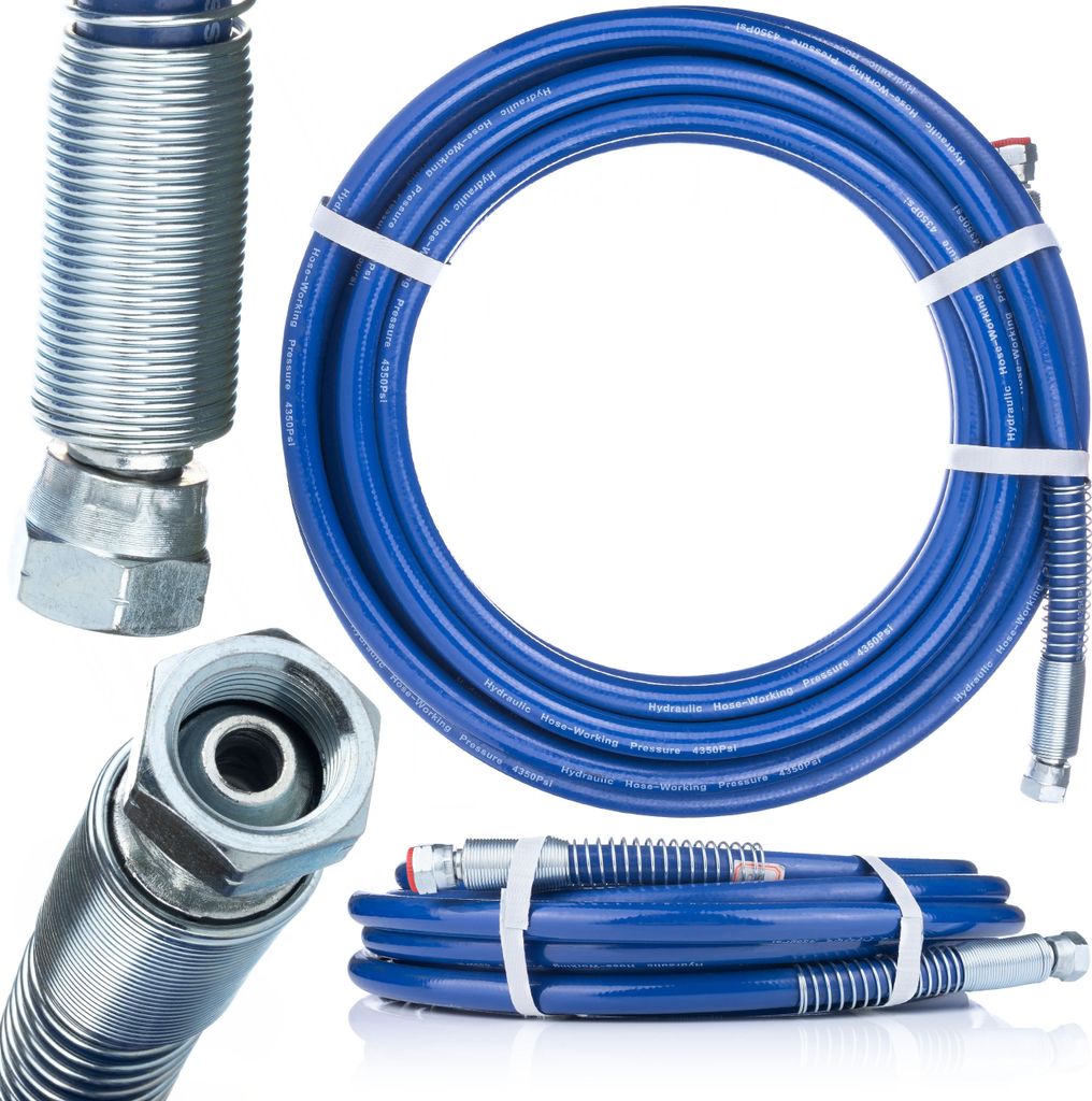 Rosfix Farbspritzschlauch 3/8" 10m – 227bar, drehbare Anschlüsse, konische Enden | Abriebfest & flexibel | Für Airlessgeräte Graco, Wagner