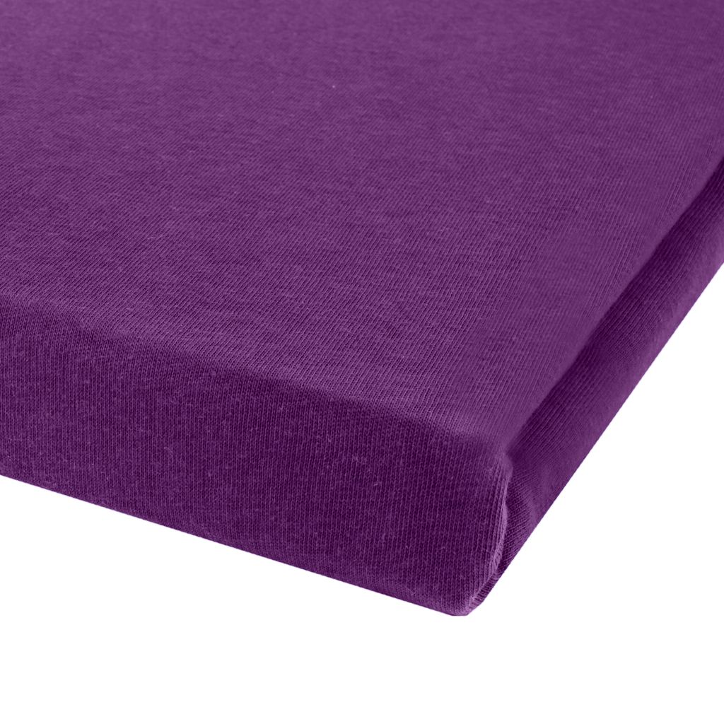 NatureMark Jersey Spannbettlaken, Spannbetttuch 100% Baumwolle in vielen Größen und Farben MARKENQUALITÄT Standard Lila 90 X 200 - 100 X 200 cm