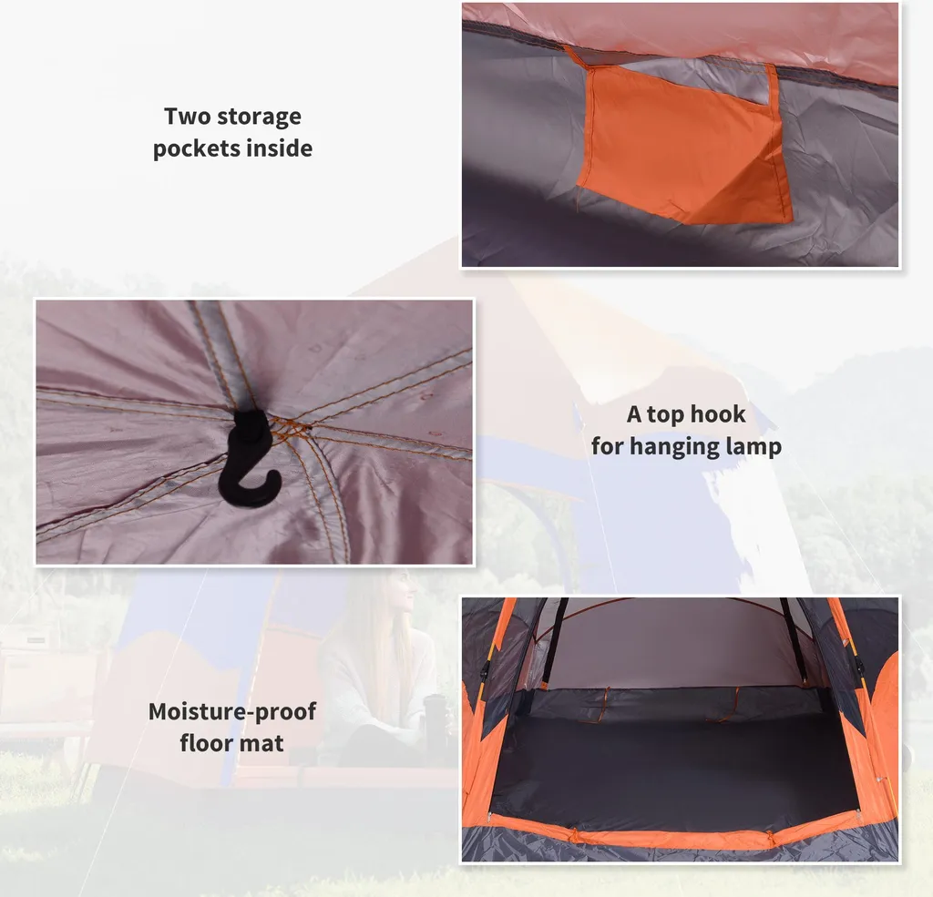 Tente de camping familiale 6 places imperméable avec montage rapide - 5