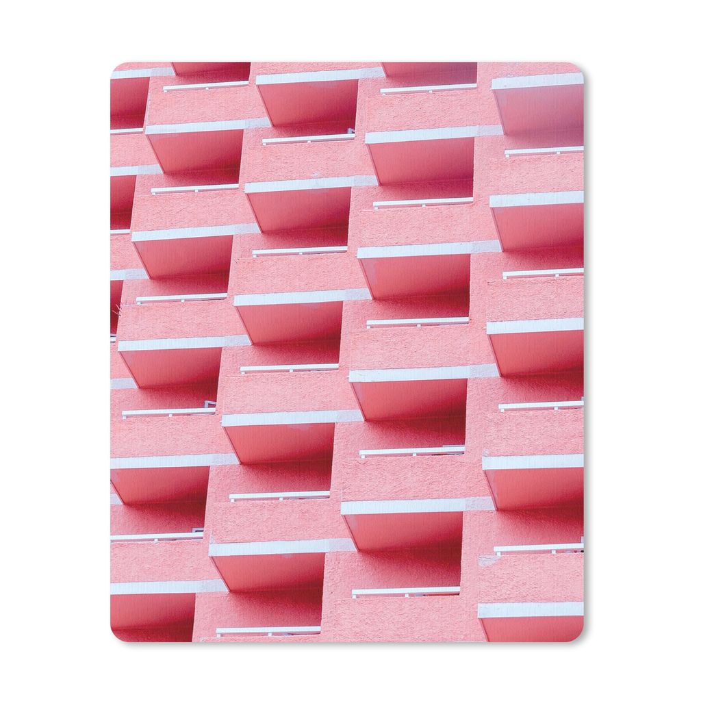 MuchoWow Mauspad Mousepad Rosa - Balkon - Sommer - Architektur 19x23 cm - Mousepads - Maus Mat - Pad - Mausunterlage - Mauspads - Spielen