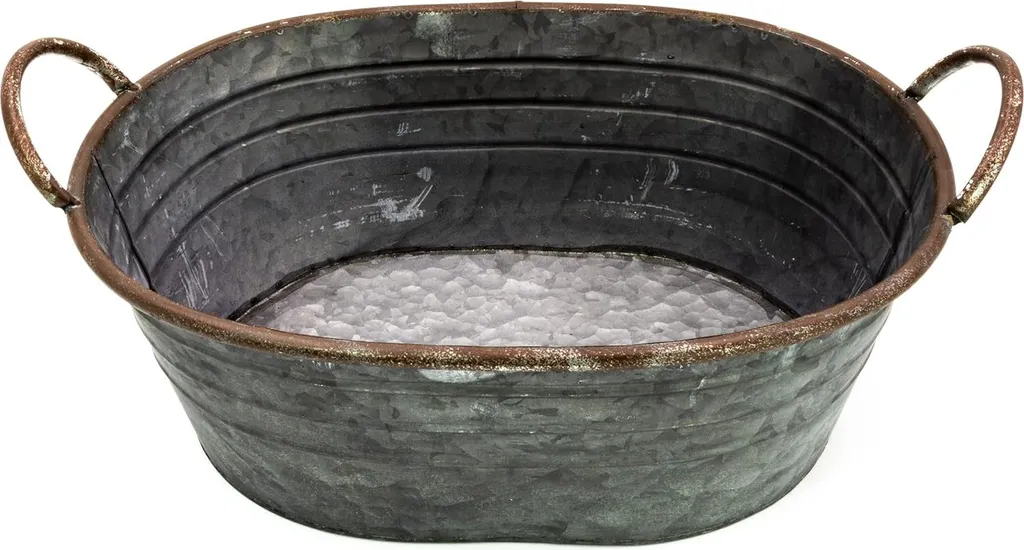 Pot de fleurs extérieur 44 cm anti-rouille - Coupe galvanisée solide