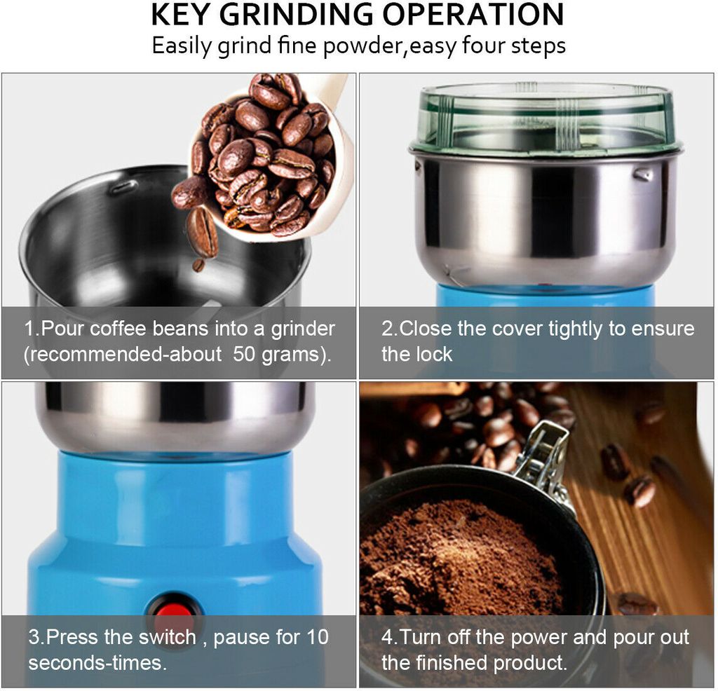 Macinacaffè Elettrico Portatile - USB Ricaricabile, Macina Conica Ceramica, 25g Capacità, Nero - Foto 2