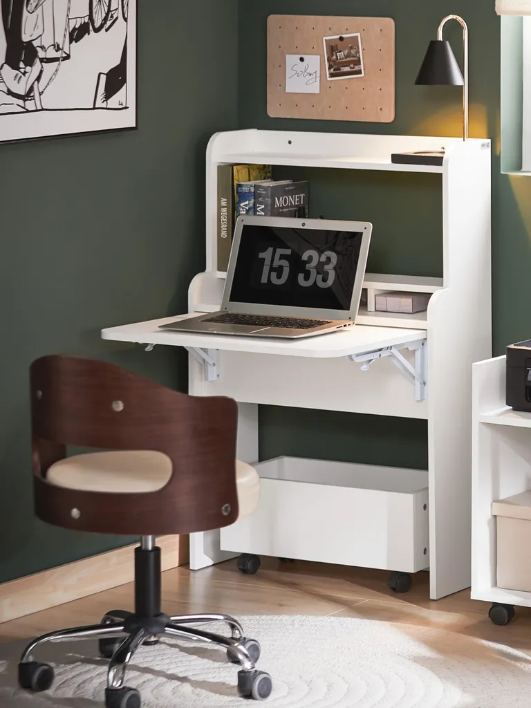 Bureau informatique modulable SoBuy, table pliable et caisson mobile - 2