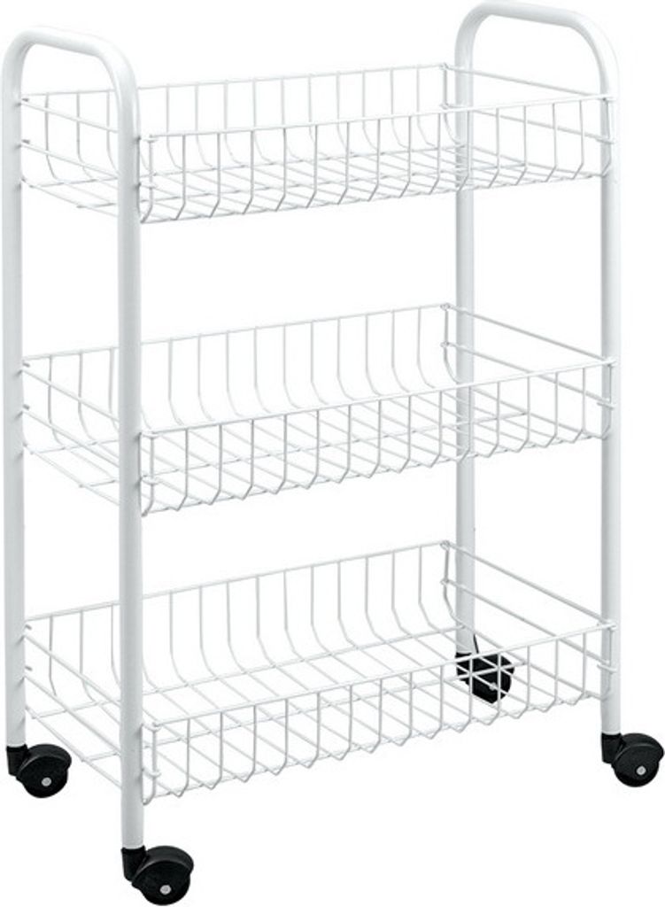 Carrello di servizio Metaltex con 3 cestini Siena Bianco Immagine del prodotto 