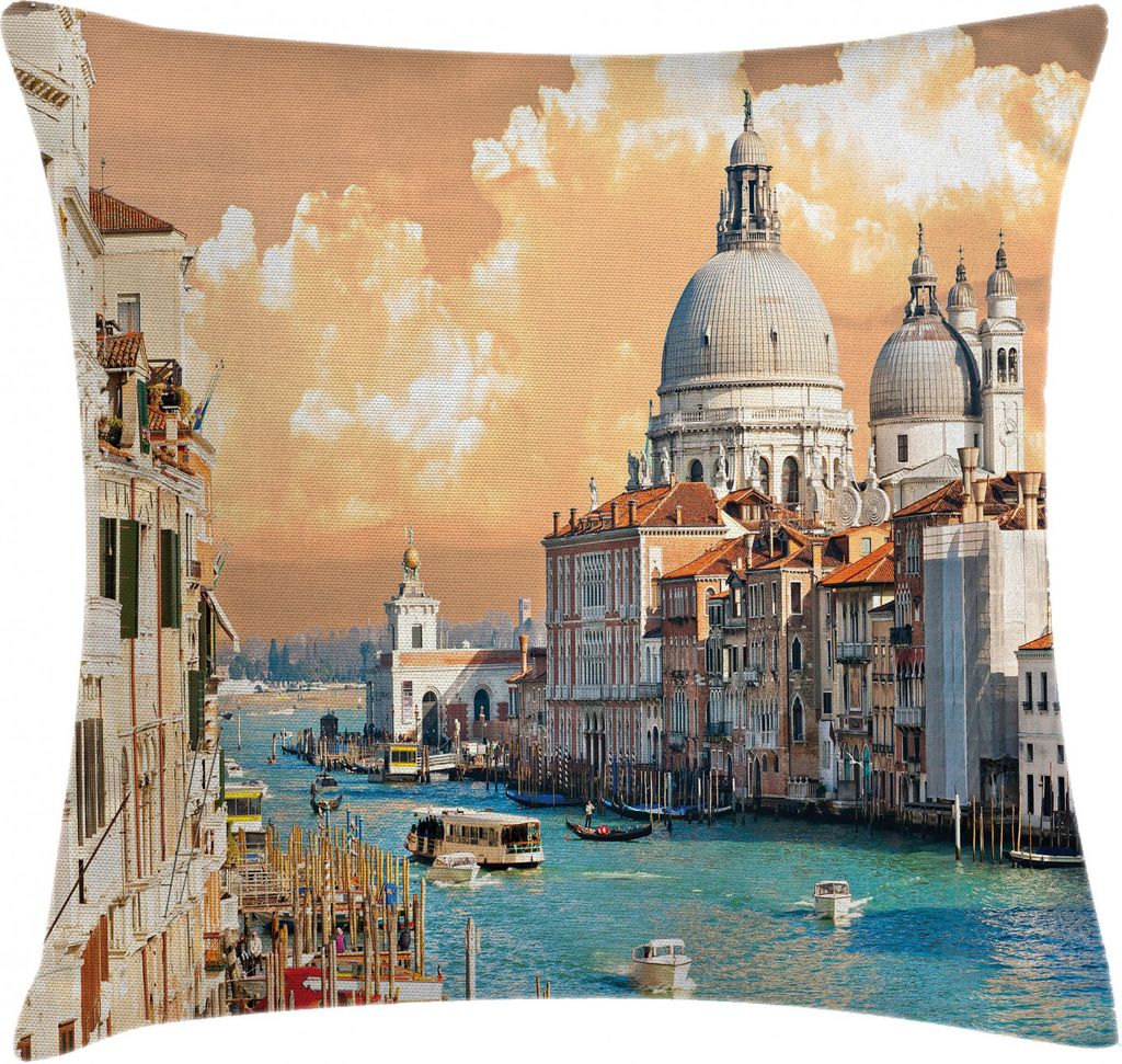 ABAKUHAUS europäisch Kissenbezug, Historische Venedig City, Wasser und Schmutz resistent Stoff Digital Druck Für den Innen oder Außen Bereich, 4...