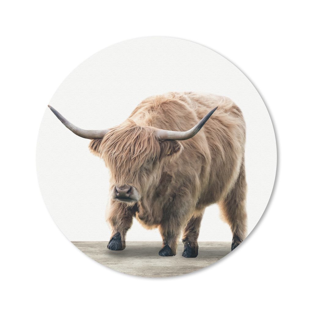 MuchoWow Mauspad Mousepad Schottischer Highlander - Tiere - Holz - Jungen - Kinder - Kinder 40x40 cm - Mousepads - Maus Mat - Pad - Mausunterlage...