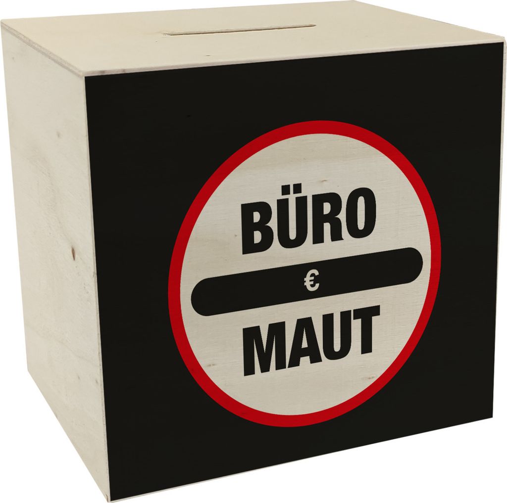 Büro Maut Spardose aus Holz