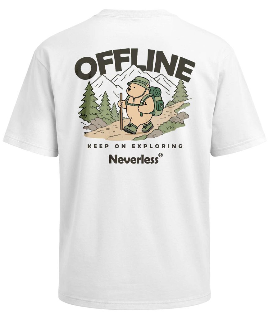Herren T-Shirt - Outdoor Design - Hike Adventure Bear - Oversized Relaxed Fit Printshirt Sommer Fashion Streetstyle Neverless