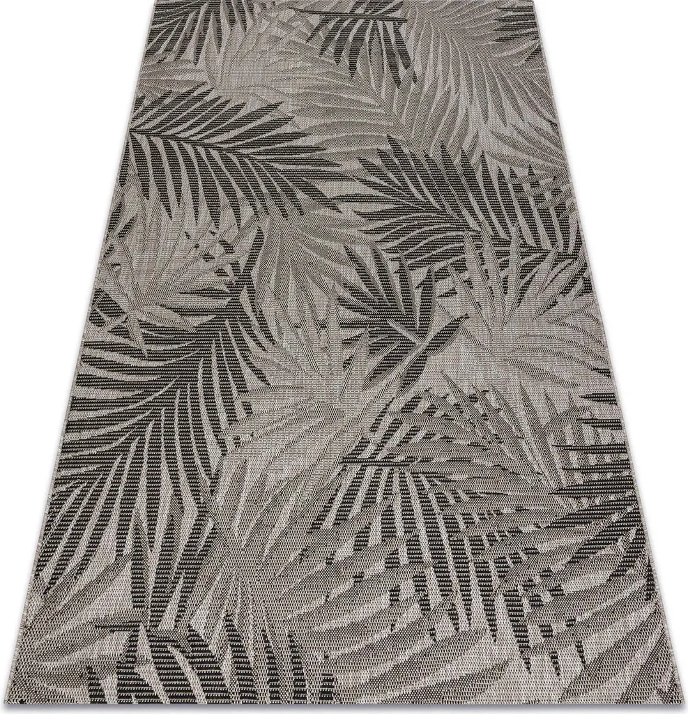 Tapis sisal synthétique tissé plat Floorlux motif feuilles 120x170