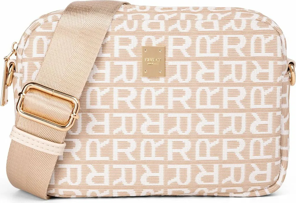 Sac Crossbody REPLAY Safari en toile beige avec bandoulière réglable