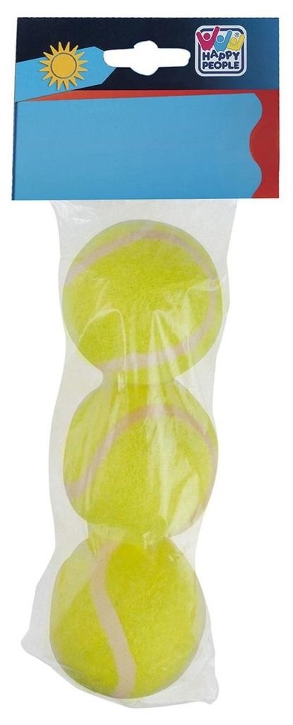 3 gelbe Tennisbälle, drucklos, 6 cm Durchmesser, Produktbild 