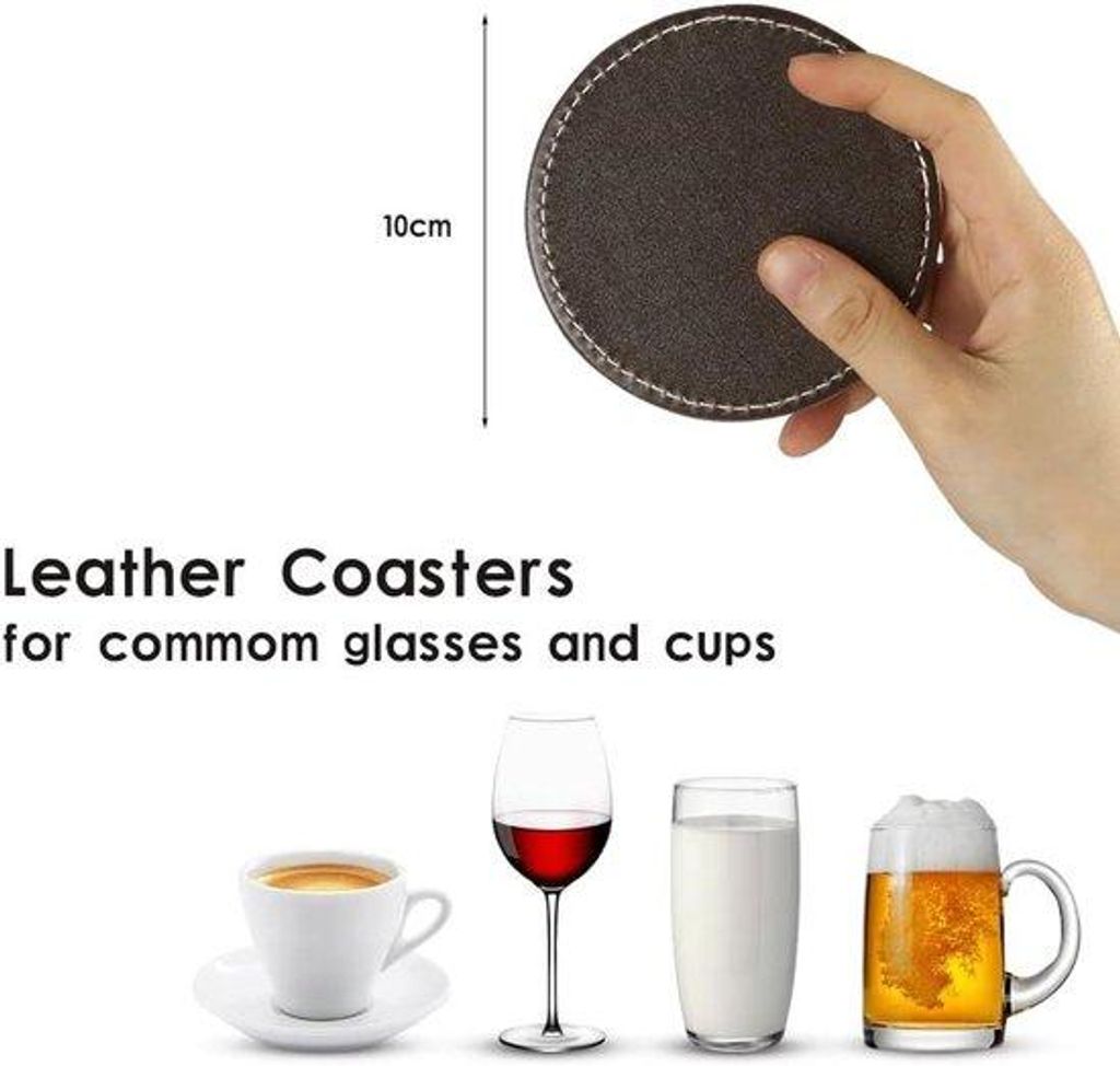 Gläsernde Untersetzer für Glas 6 Stück in Braun - Kaffeebar-Ausstattung mit Untersetzerhalter